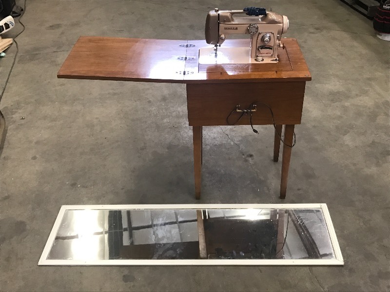 lot 27 image: Lot Of (1) Wall Mirror & (1) White ...