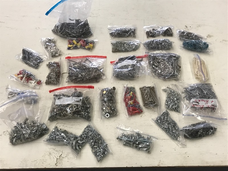 lot 66 image: Box Full Of Assorted Nails, Screws,...