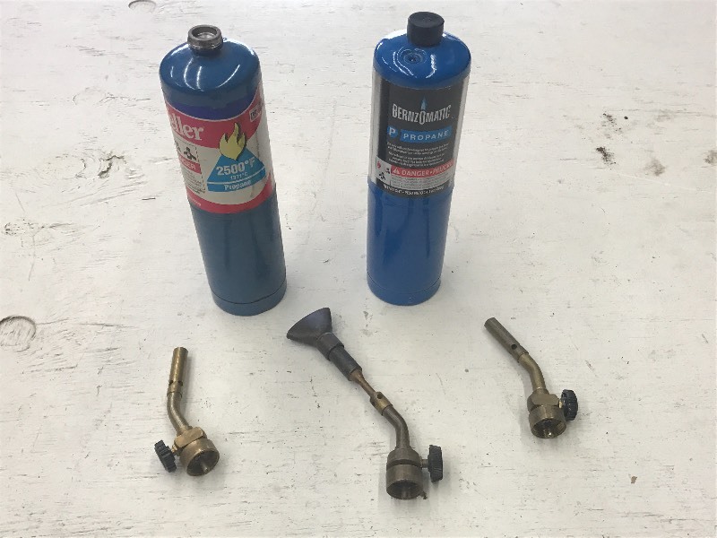lot 67 image: (3) Propane Torch Tips With (2) Tan...