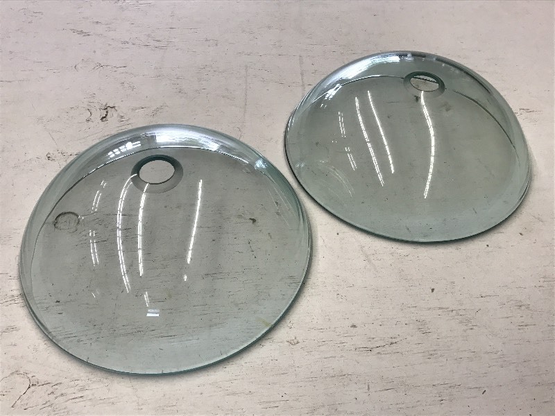 lot 69 image: (2) Large 716 Thick Glass Globes ...