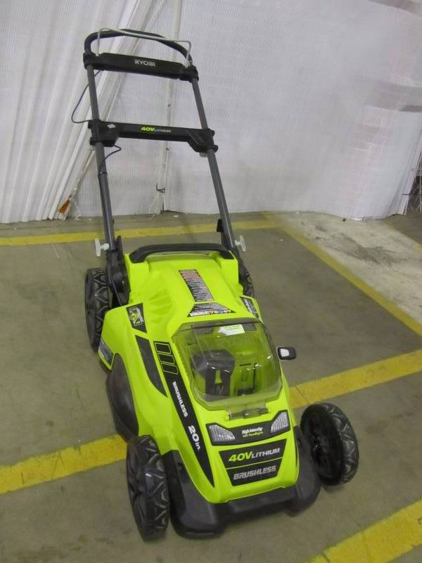 lot 4 image: Ryobi 20 in. 40-Volt Brushless Lithium-Ion Cordless Electric Lawn Mower