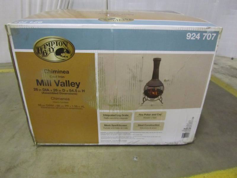 lot 19 image: Hampton Bay 55.5 in. Outdoor Cast Iron Chimenea