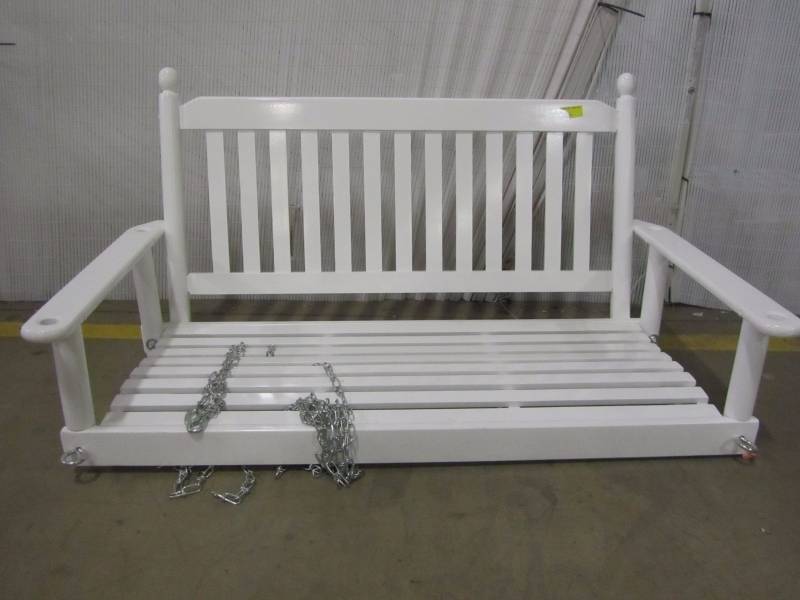 lot 24 image: POLYWOOD Vineyard 60 in. White Patio Swing