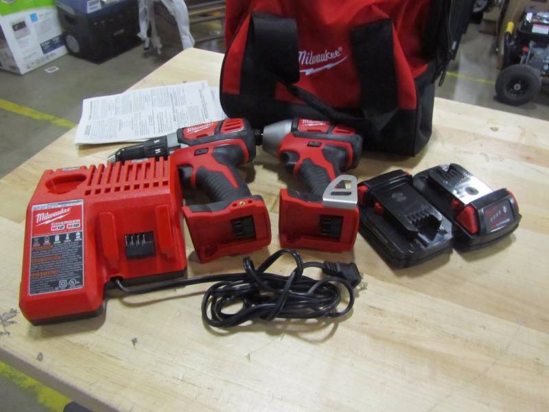 lot 74 image: Milwaukee M18 18-Volt Lithium-Ion Cordless Drill DriverImpact Driver Combo Kit (2-Tool)