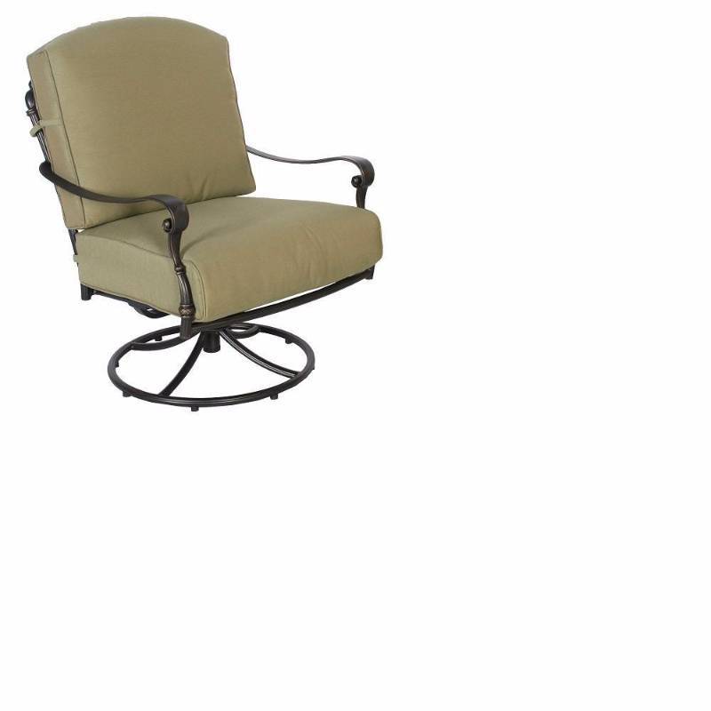lot 15 image: (2) Hampton Bay Edington Swivel Rocker Patio Lounge Chair with Celery Cushion