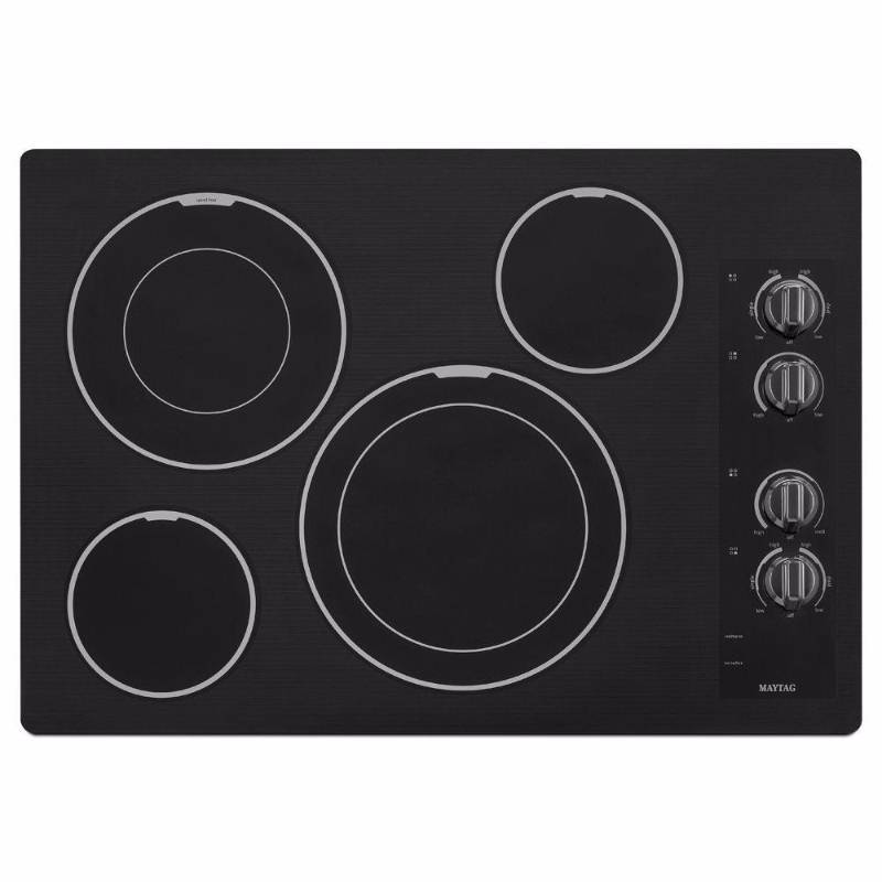 lot 39 image: Maytag 30 in. Ceramic Glass Electric Cooktop in Black with 4 Elements including Dual Choice and Speed Heat Elements