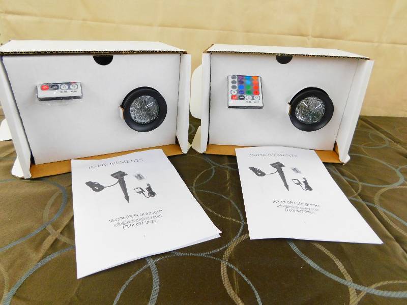 lot 406 image: 2 SETS OF COLOR REMOTE FLOOD LIGHTS