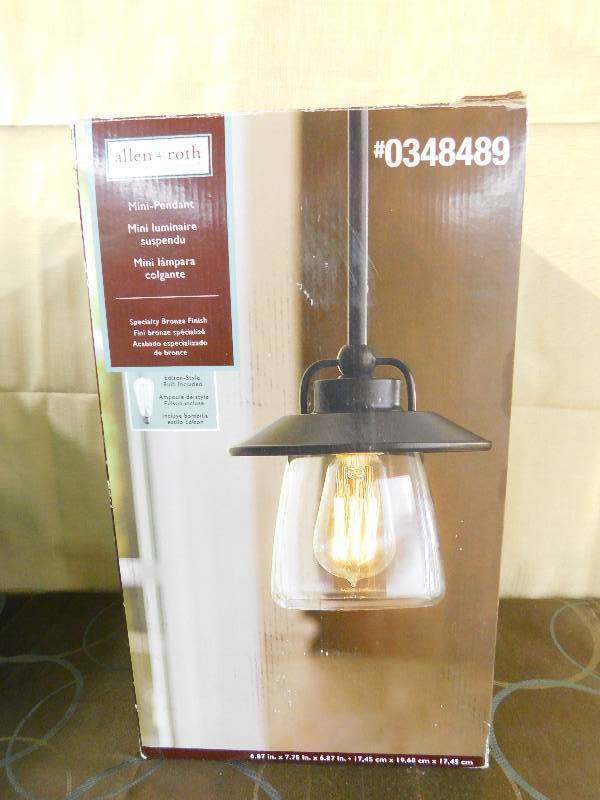 lot 411 image: ALLEN ROTH MINI PENDANT LIGHT