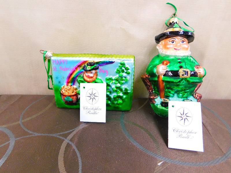 lot 420 image: CHRISTOPHER RADKO ST PATRICKS DAY ORNAMENTS