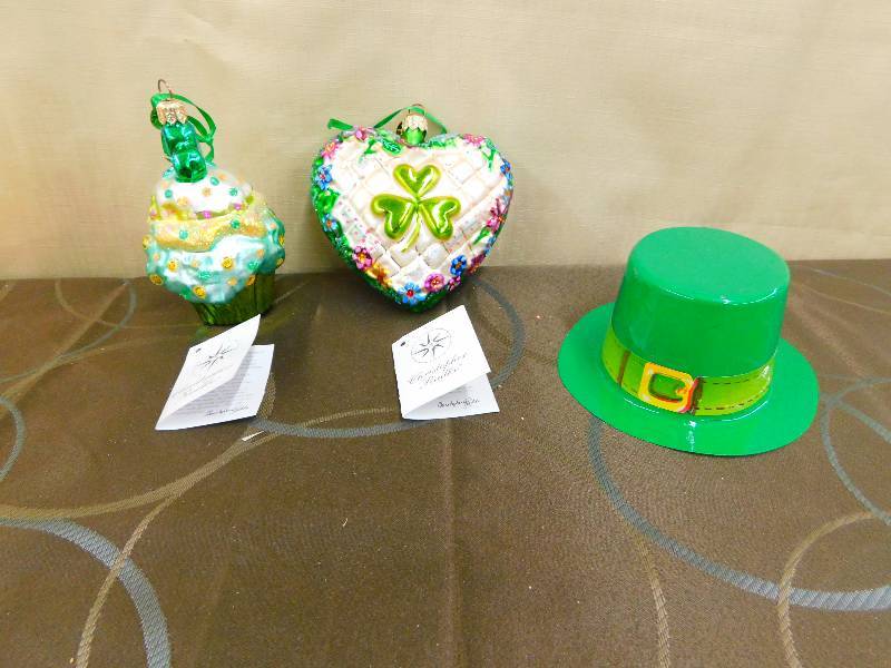 lot 422 image: CHRISTOPHER RADKO ST PATRICKS DAY ORNAMENTS