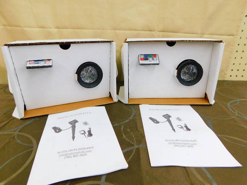 lot 424 image: 2 SETS OF COLOR REMOTE FLOOD LIGHTS