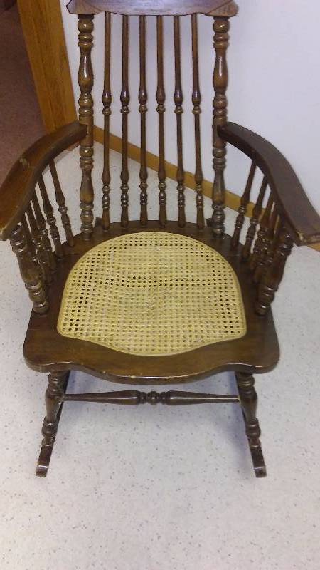 lot 91 image: Vintage Cane Seat Rocking Chair