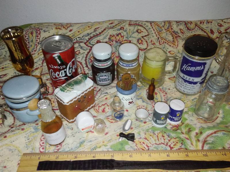 lot 1 image: Collection of Miniatures, Coca Cola, Morton Salt, Hams Beer and more