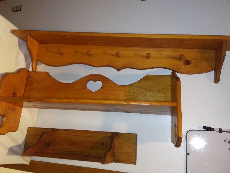 lot 54 image: Pine Shelves (3) lengths vary from 24 in to 42 in.
