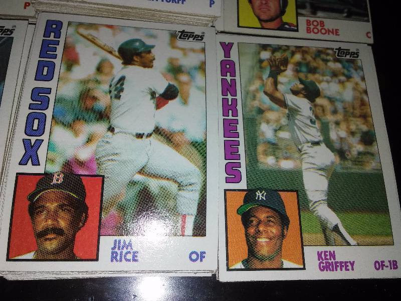 lot 119 image: 1984 Topps, 10 12 in. tall stack of individual cards.  Approx. 600 cards