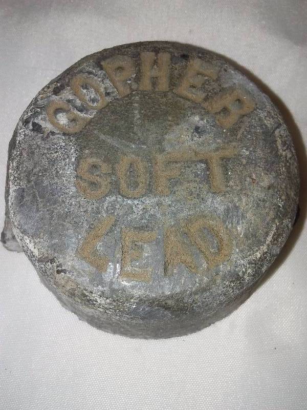 lot 123 image: Gopher Soft Lead, 5 pound ingot