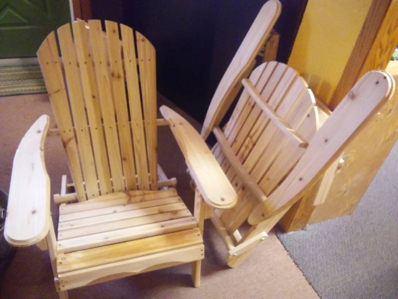 lot 134 image: Adirondack Chairs (2) Cedar, ready for stain or paint