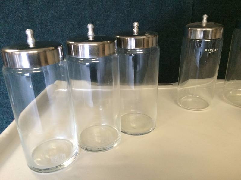 Pyrex Medical Glass Sundry Jars 1074 PREMIER PHYSICAL REHABILITATION
