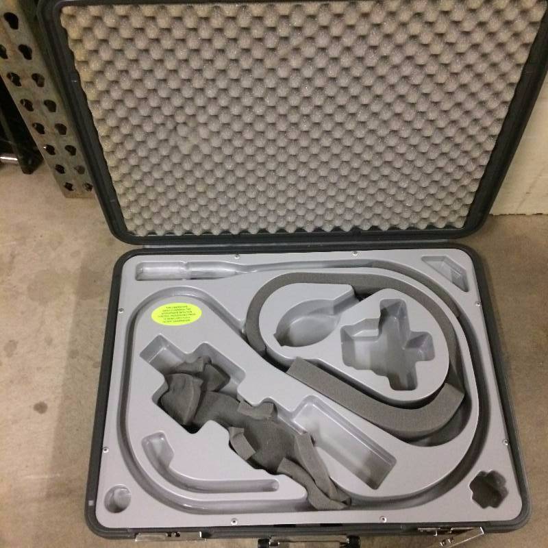 lot 2 image: 4 Olympus OSF Endoscope Fiber Sigmoidoscope OSF-3 Hard Case Can Be Used For Carrying any items Black Case Good Condition Scuffs on Side