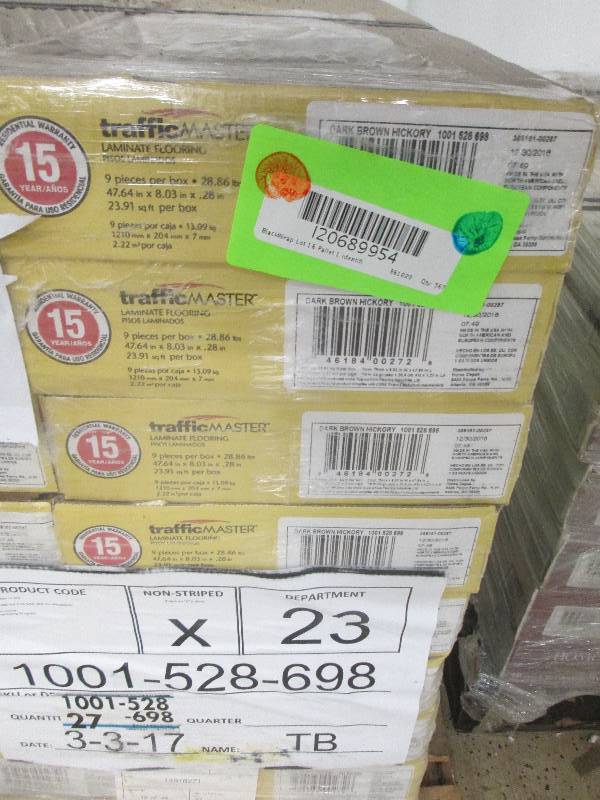 lot 33 image: 9 cases Traffic Master Dark Brown H...