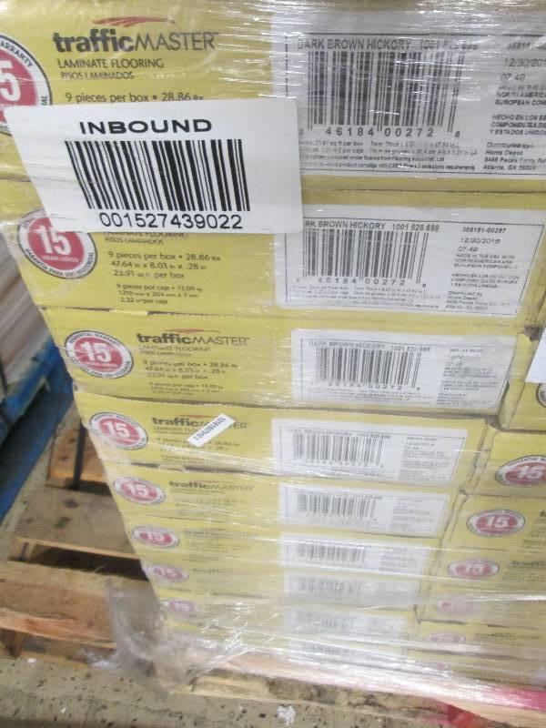 lot 35 image: 9 cases Traffic Master Dark Brown H...