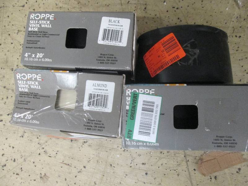 lot 101 image: Lot of 5  Roppe Vinyl Self Stick Bl...