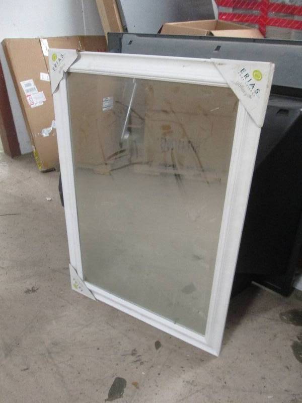 lot 117 image: 28.5x 40.5 EriasWhite Framed Mirror...