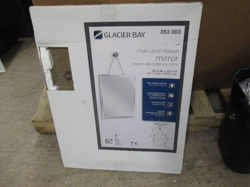lot 118 image: Glacier Bay 18x22 Beveled Mirror wi...