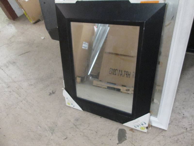 lot 121 image: 23x27 inches Wide Black Framed Mirr...