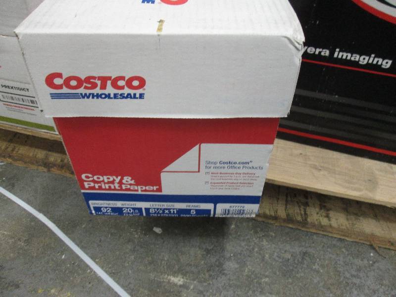 lot 134 image: Case of 5 Reams 20lb Costco Paper...