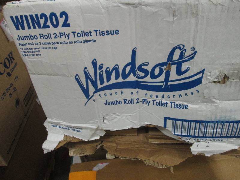 lot 154 image: Case of 12 Jumbo Rolls 2-Ply Toilet...