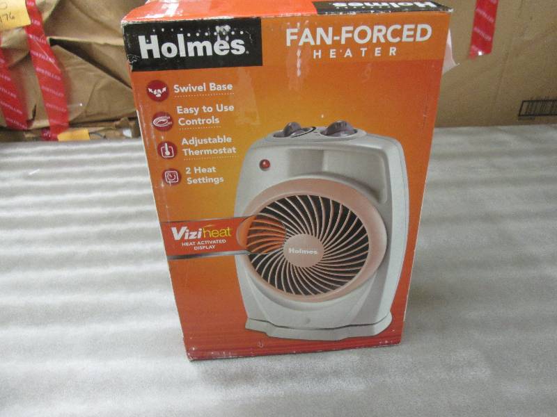 lot 157 image: Holmes Table Heating Fan Retail $35...