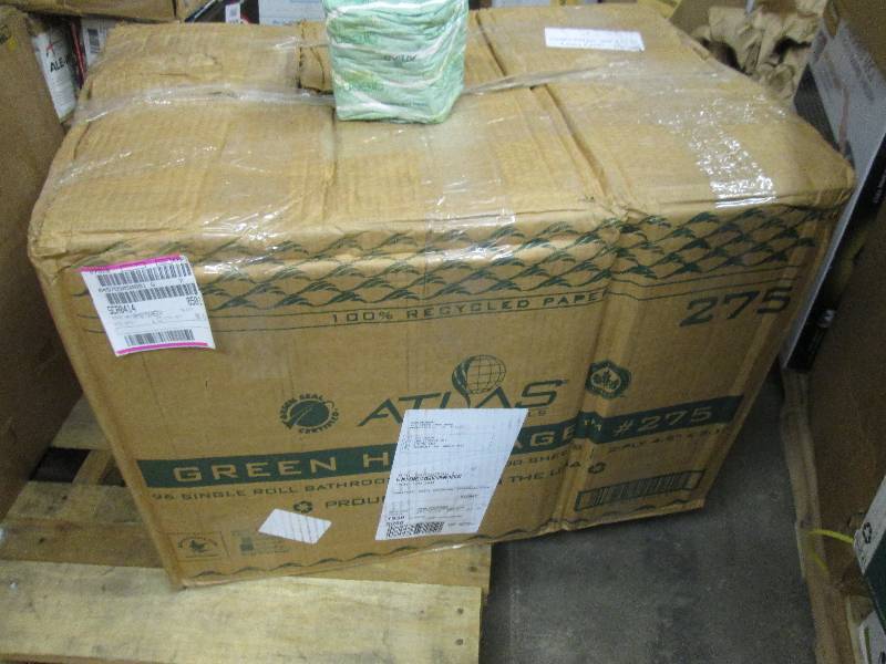 lot 159 image: Case of 96 Single Rolls Atlas 2 ply...