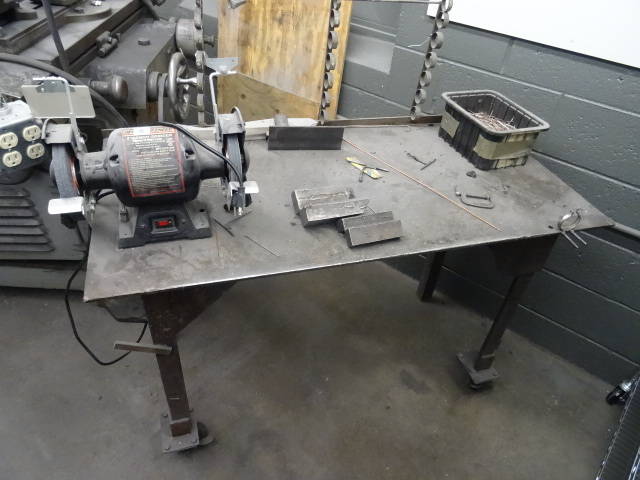 lot 8 image: Steel framed work bench  welding t...