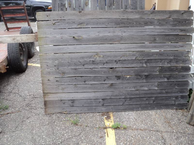 gray weathered gate, 47x70 fence pa...