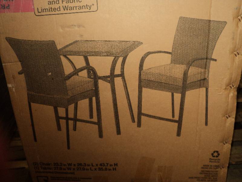 two chairs from bistro set with cus...
