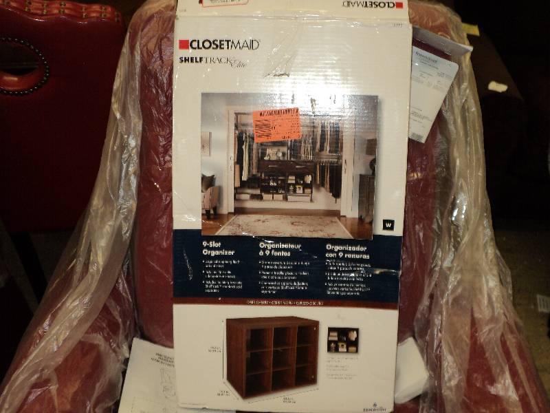 open box, closet made organizer, 9 ...