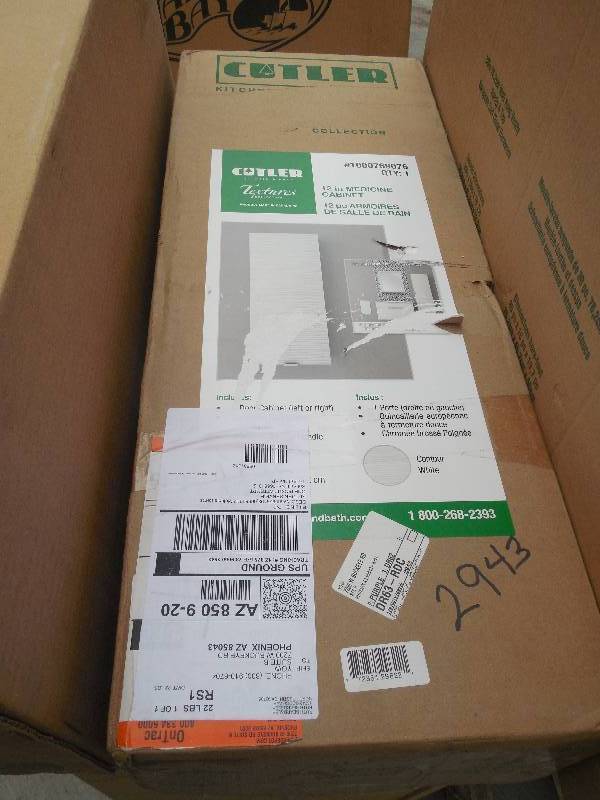 lot 50 image: (2) Textures Collection 11 12-inch x 5-inch x 30-inch Contour Medicine Cabinet in White