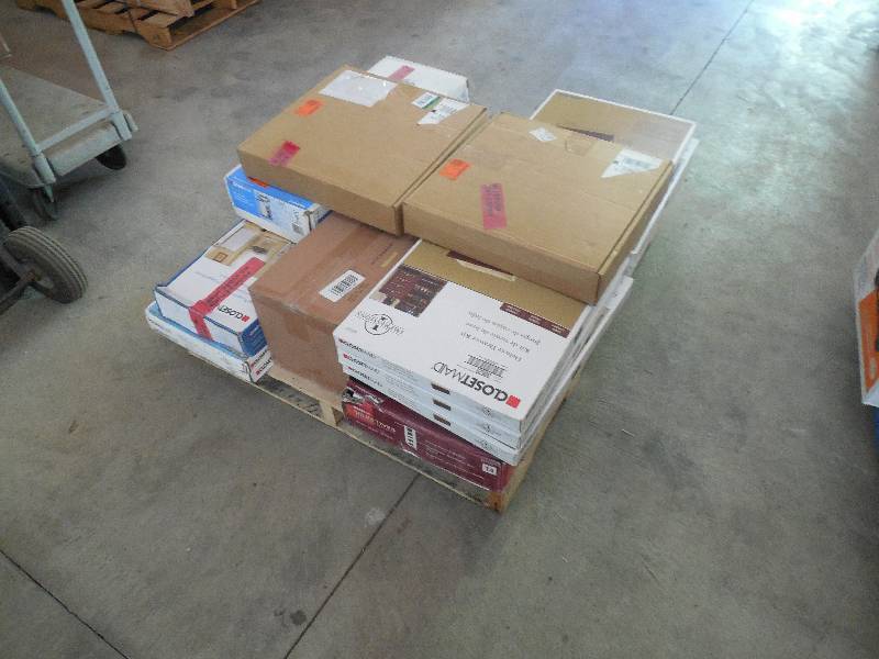 lot 57 image: PALLET LOT OF CLOSET MAID STORAGE ORGANIZERS