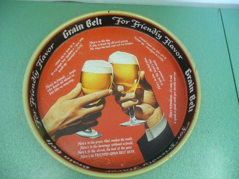 lot 19 image: Vintage - Awesome - Legit - RARE - Grain Belt Beer Tray - For Friendly Flavor - See Pictures