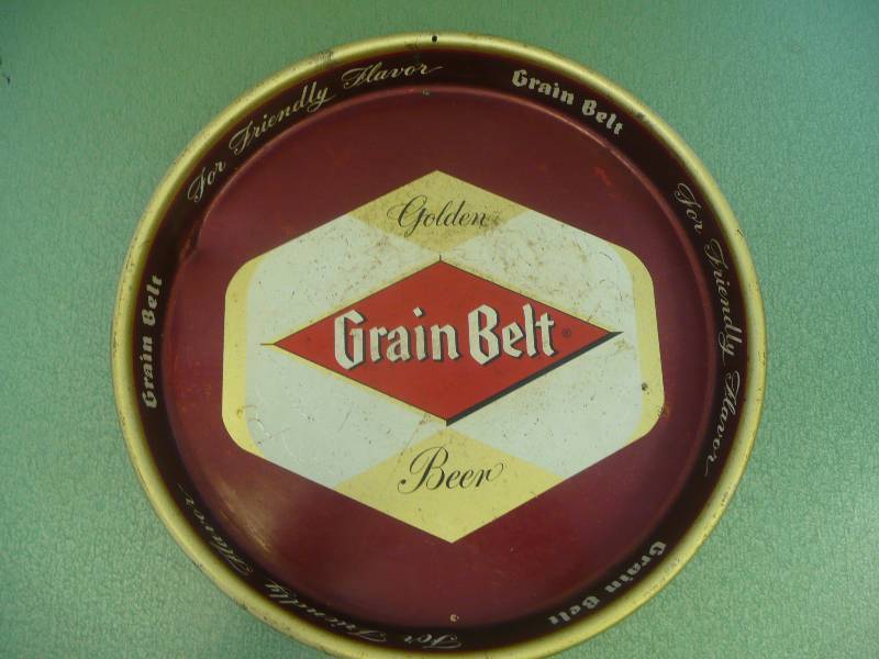 lot 20 image: Vintage - Awesome - Legit - RARE - Grain Belt Beer Tray - For Friendly Flavor - See Pictures