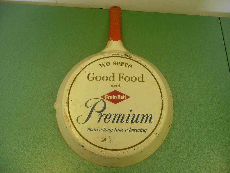 lot 22 image: Vintage - Awesome - Legit - Grain Belt Beer Skillett Wall Hanger - See Pictures