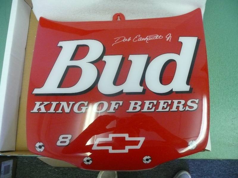 lot 39 image: New In Box Budweiser King Of Beers Earnhardt Jr #8 Hood Wall Hanging - See Pictures