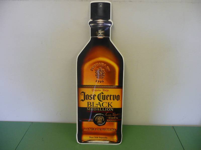 lot 46 image: Jose Cuervo Black Tin Sign - Approx 25high 9wide - See Pictures
