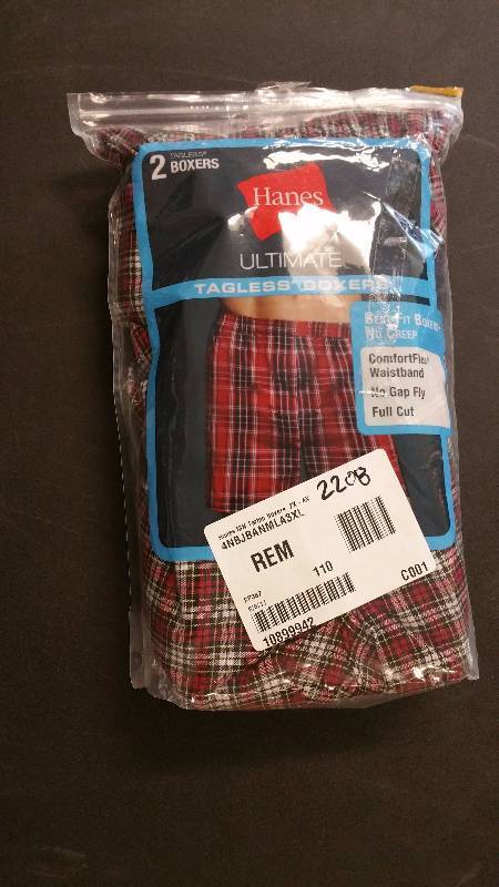 Hanes MN Tartan Boxers 2X-4X Multi 3XL
