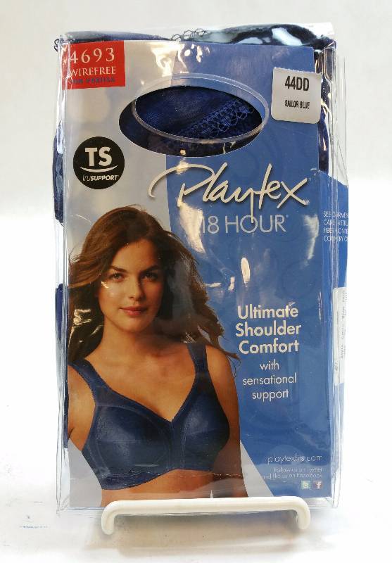 Playtex 18-Hour Comfort Strap Wireless Bra 44DD - Sailor Blue