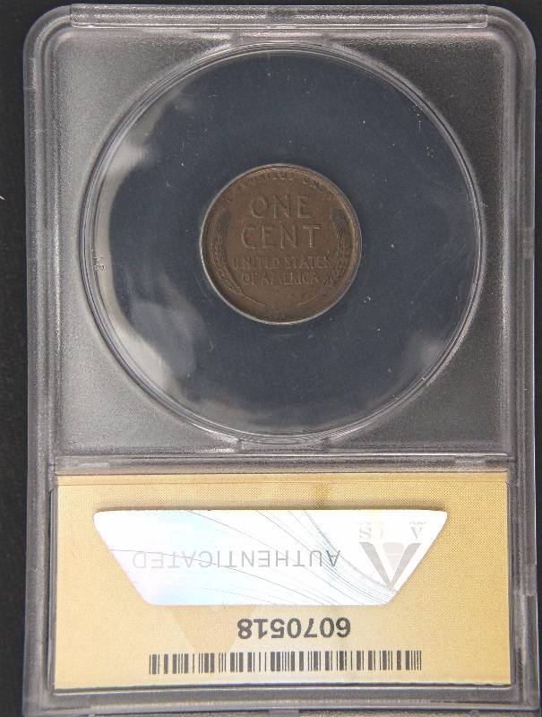 lot 02 image: 1909-S VDB WHEAT CENT XF45 ANACS KEY DATE KING OF THE WHEATS