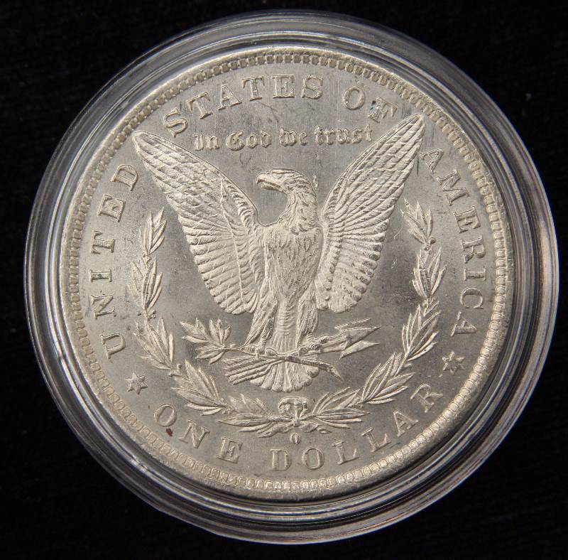 lot 03 image: 1884-O MORGAN SILVER DOLLAR BU UNC IN AIRTITE HOLDER