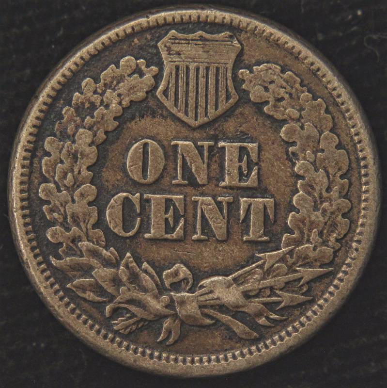 lot 04 image: 1863 COPPER NICKEL INDIAN HEAD CENT VF DETAILS