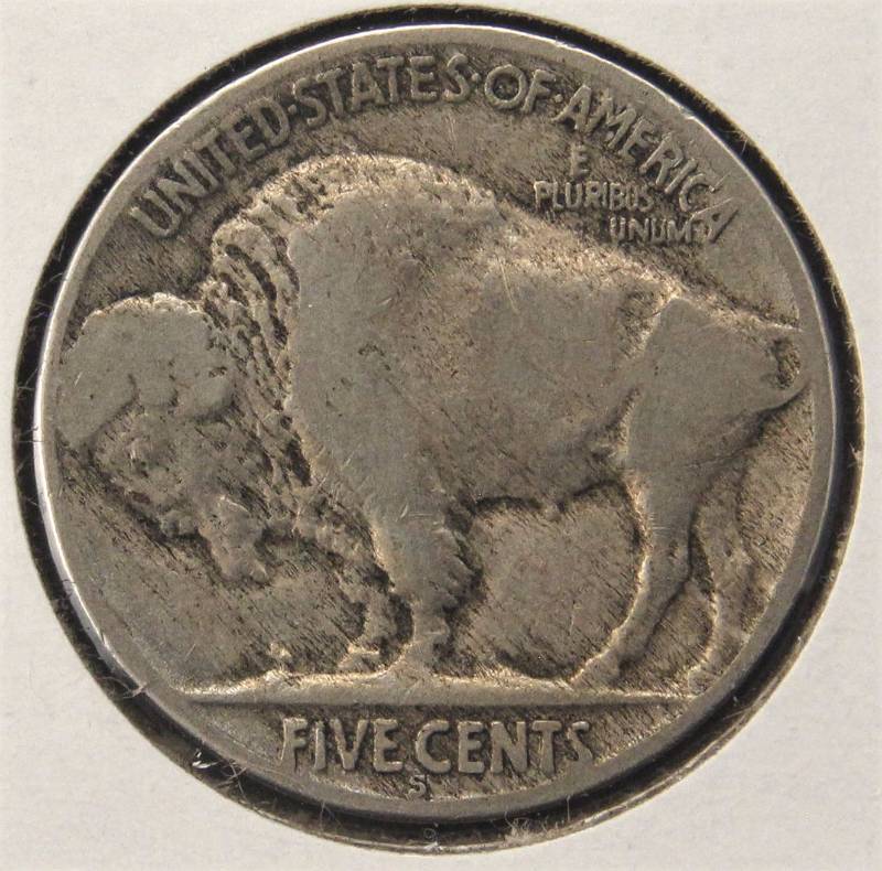 lot 10 image: 1921-S BUFFALO NICKEL VG BETTER DATE COIN
